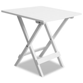 Bistro Table White 18.1"x18.1"x18.5" Solid Acacia Wood