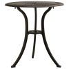 Patio Table Bronze 24.4"x24.4"x25.6" Cast Aluminum