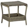 Patio Table Brown 7.7"x17.7"x18.3" Poly Rattan