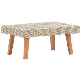 Patio Coffee Table Poly Rattan Beige