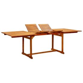 Garden Dining Table (63"-94.5")x39.4"x29.5" Solid Acacia Wood