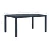 Patio Table Anthracite 59"x35.4"x28.3" Plastic Rattan Look