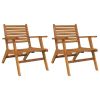 Patio Chairs 2 pcs Solid Acacia Wood