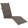 Patio Deck Chair with Footrest and Cushion Solid Acacia Wood