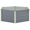 Raised Garden Bed 50.8"x50.8"x18.1" Galvanized Steel Gray