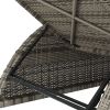 Sun Lounger with Dark Gray Cushion Poly Rattan Gray