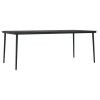 Patio Dining Table Black 78.7"x39.4"x29.1" Steel and Glass