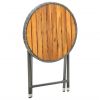 Tea Table Gray 23.6" Poly Rattan and Solid Acacia Wood