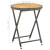 Tea Table Gray 23.6" Poly Rattan and Solid Acacia Wood