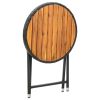 Tea Table Black 23.6" Poly Rattan and Solid Acacia Wood