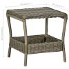 Patio Table Brown 7.7"x17.7"x18.3" Poly Rattan