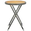 Tea Table Gray 23.6" Poly Rattan and Solid Acacia Wood