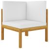 Patio Corner Sofas 2 pcs with Cushions Solid Acacia Wood