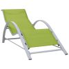 Sun Loungers 2 pcs with Table Aluminum Green