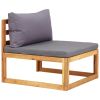 5 Piece Patio Lounge Set with Cushions Solid Acacia Wood