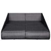 Garden Bed Black 43.3"x78.7" Poly Rattan