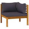 2-Seater Patio Sofa with Cushion Solid Acacia Wood