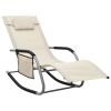 Sun Loungers 2 pcs Textilene Cream and Gray