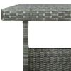 6 Piece Patio Lounge Set with Cushions Poly Rattan Gray