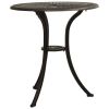 Patio Table Bronze 24.4"x24.4"x25.6" Cast Aluminum