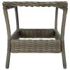 Patio Table Brown 7.7"x17.7"x18.3" Poly Rattan