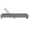 Sunbed with Cushion Poly Rattan Gray