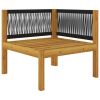 Patio Corner Sofas 2 pcs with Cushions Solid Acacia Wood