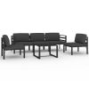 6 Piece Patio Lounge Set with Cushions Aluminum Anthracite