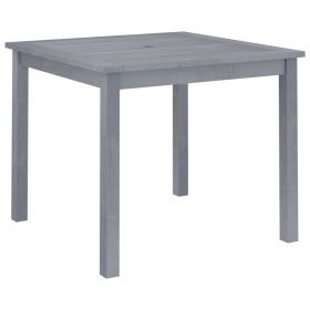 Patio Dining Table 34.6"x34.6"x29.1" Solid Acacia Wood (Color: Grey)